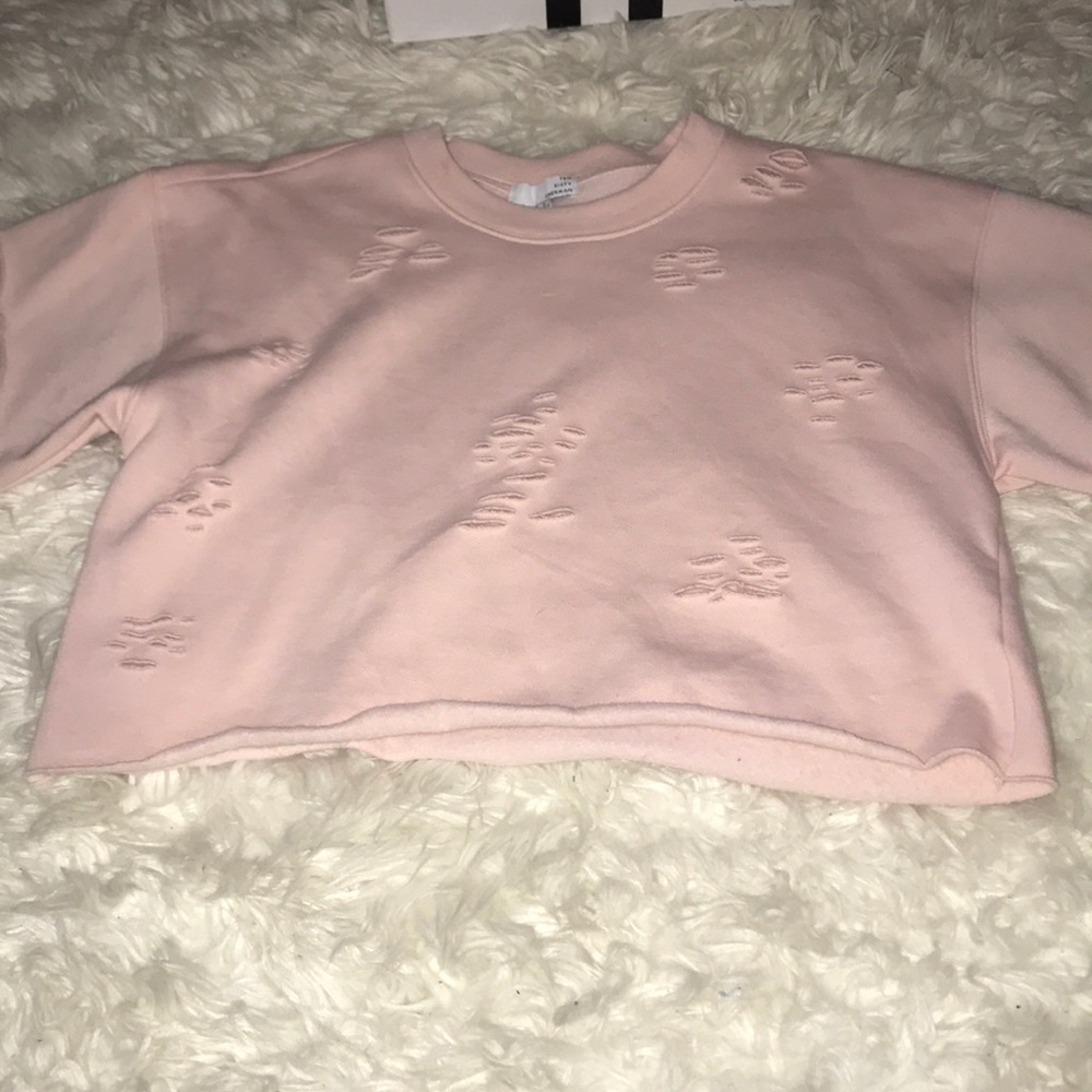 Cropped light pink top